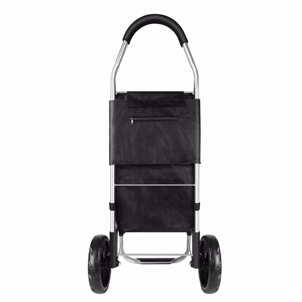 FLAVORA Lightweight 2-Wheel Folding Shopping Trolley in Black – 4