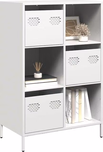 Berkfield Home White Steel Highboard with Internal Drawers, W/D/H: 68 x 39 x 103.5 cm – 1