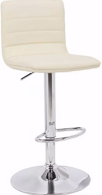 Netfurniture Modern Swivel Kitchen Bar Stool in Beige Synthetic Leather with Metal Frame
