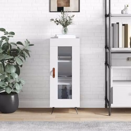 vidaXL High Gloss White Sideboard in Engineered Wood W/D/H: 34.5 x 34.0 x 90.0 cm – 2