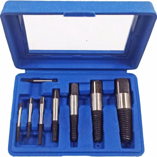 Garden Mile 8-Piece Screw and Stud Extractor Drill Bit Set, Silver