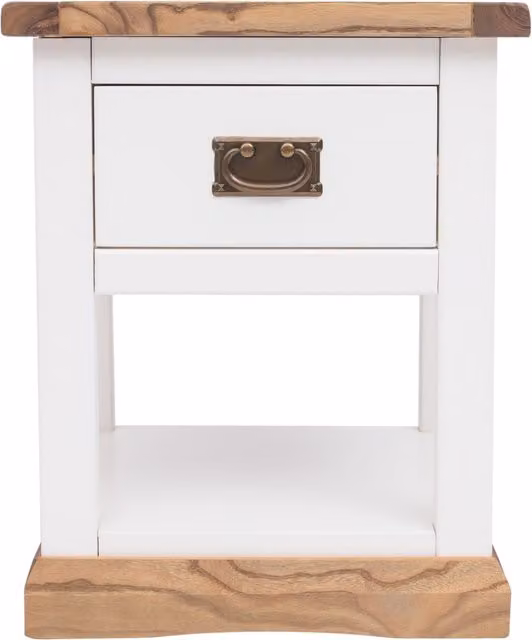 Cabinet Bits Tropea 1 Drawer Bedside Table with Shelf in White Ash Wood