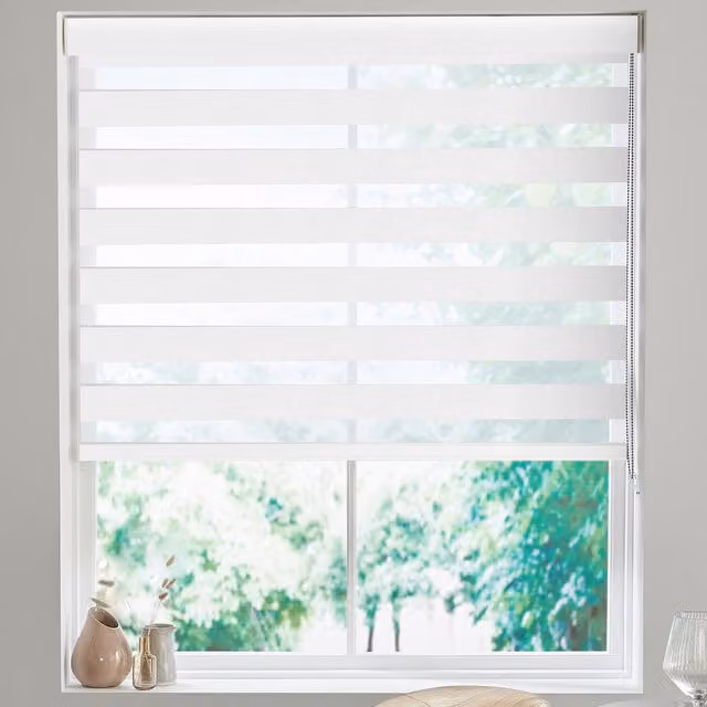 Terry's Made to Measure Day and Night Blind in White Frost Textile