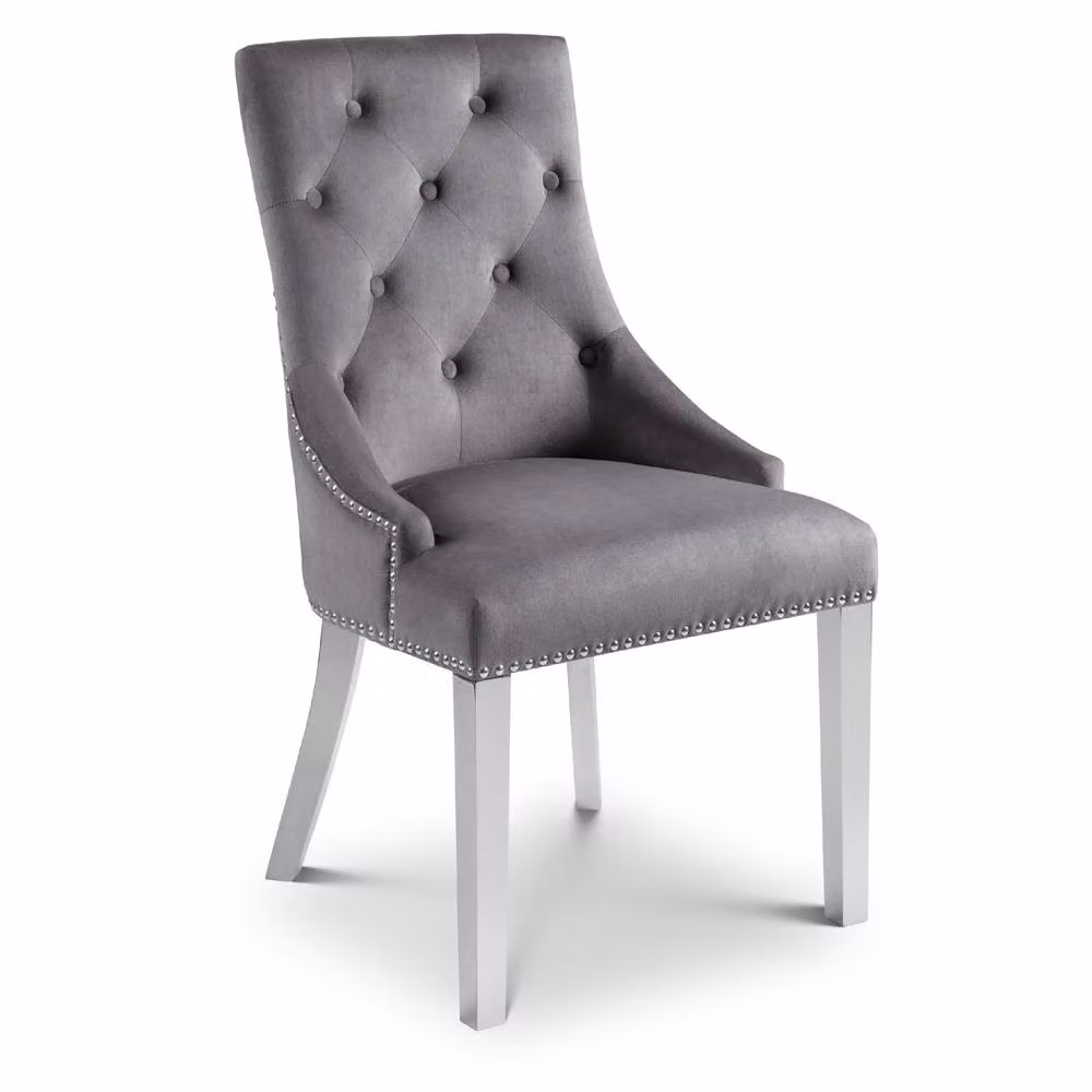 Cheshire Garrington Elegant Lion Head Dining Chairs, Set of 2, Mid Grey – 2