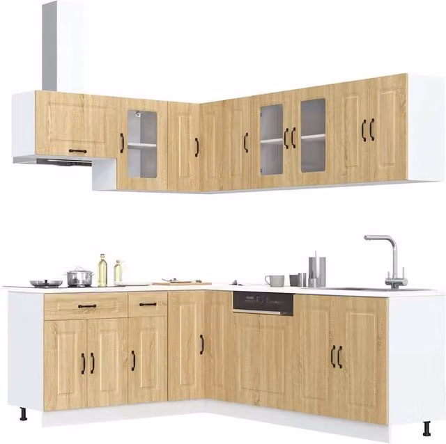 Berkfield Home Kalmar 11 Piece Kitchen Cabinet Set in Sonoma Oak Brown
