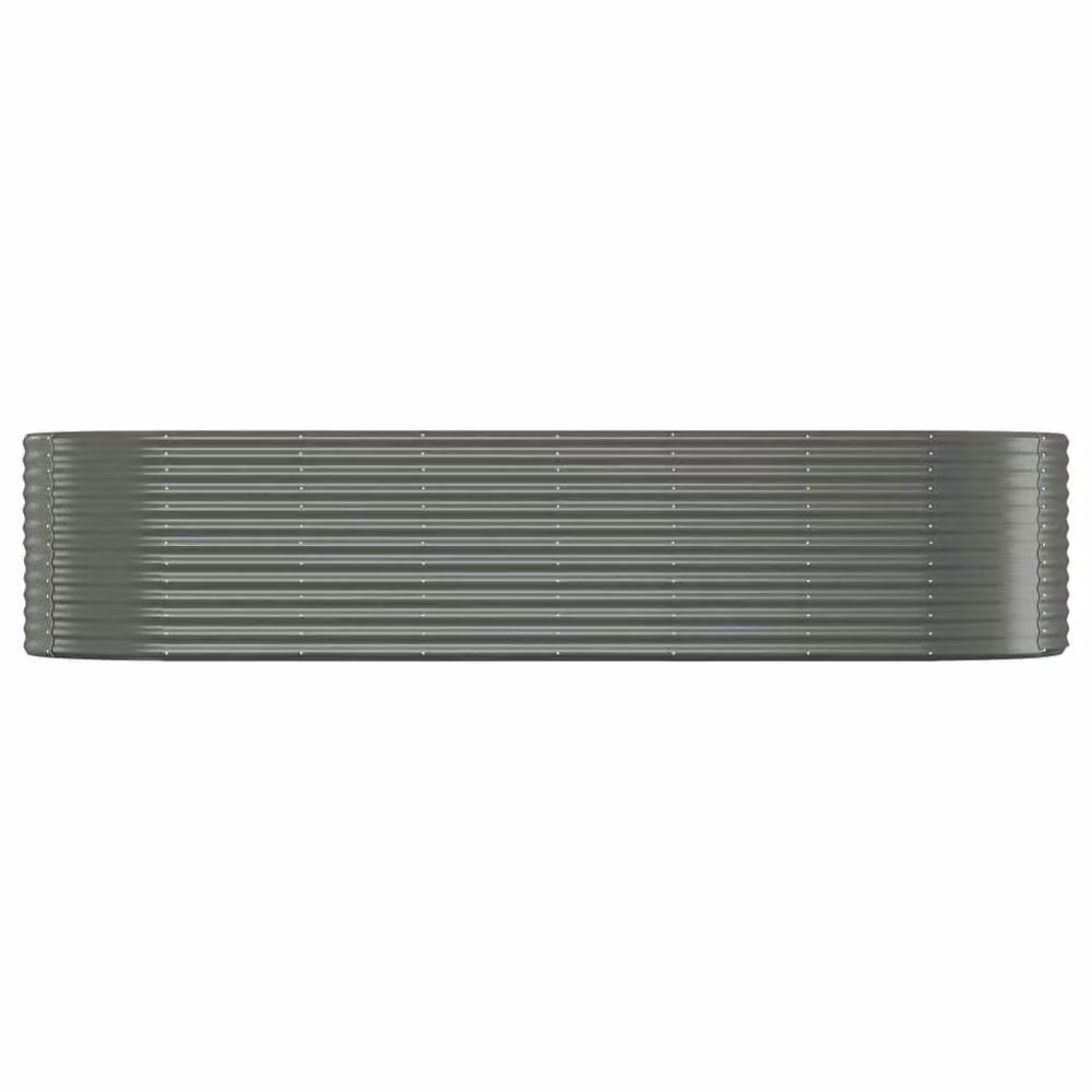 Berkfield Home Garden Powder-coated Steel Raised Bed in Grey, W/D/H: 322 x 100 x 68 cm – 3
