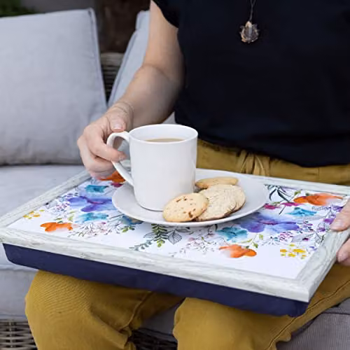 Creative Tops Meadow Floral Lap Tray with Cushion, Multi-Colour, W: 44 cm, D: 34 cm – 3