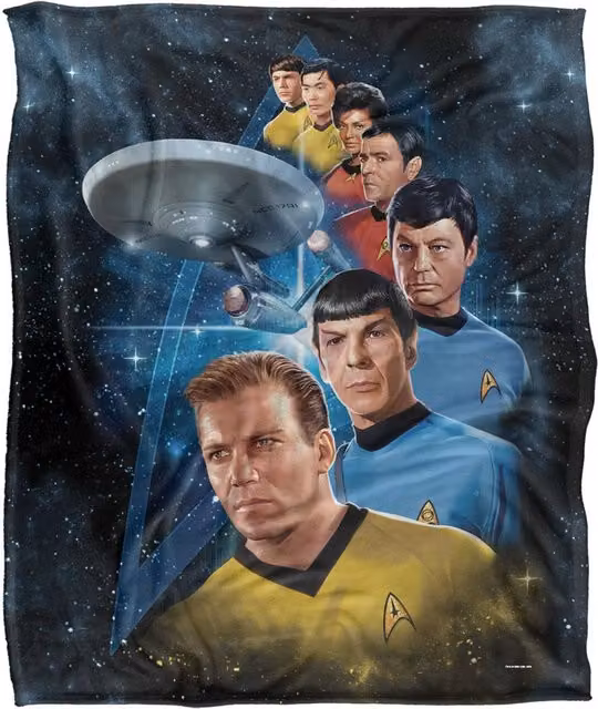 Trevco Star Trek Among The Stars Silky Touch Super Soft Fleece Throw Blanket, White, W: 152 cm, D: 127 cm – 6