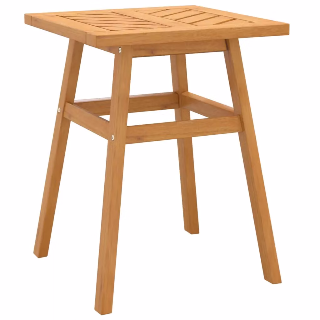 Berkfield Home Geometric Acacia Wood Side Table in Brown, W/D/H: 45 x 45 x 60 cm – 2