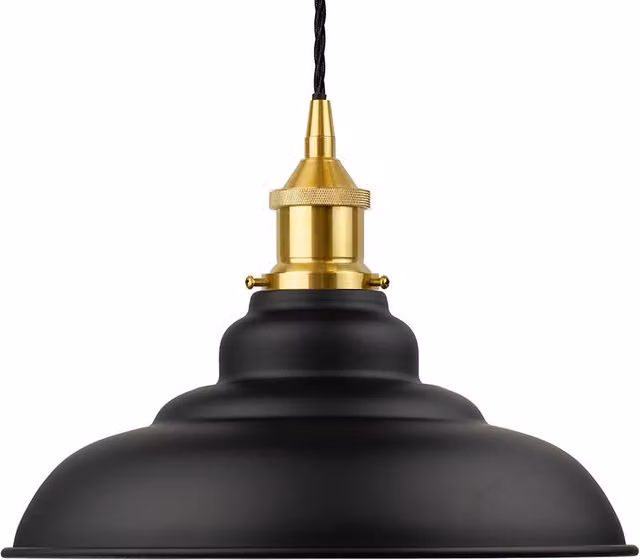 SE Home St Edmund's Suspended Pendant Light in Matt Black and Polished Brass