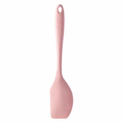 Premier Housewares Pink Silicone Spatula, Heat Resistant and Non-Scratch Kitchen Utensil with Hanging Loop