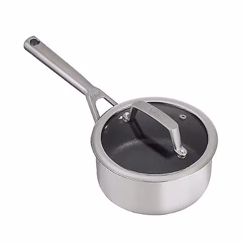 Ninja ZEROSTICK Stainless Steel 16cm Non-Stick Saucepan with Glass Lid, Silver, C60216UK – 1