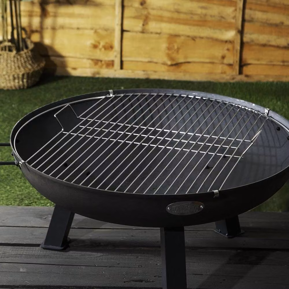 FLAVORA Silver Fire Pit BBQ Grill for Outdoor Garden and Patio with Charcoal – 2