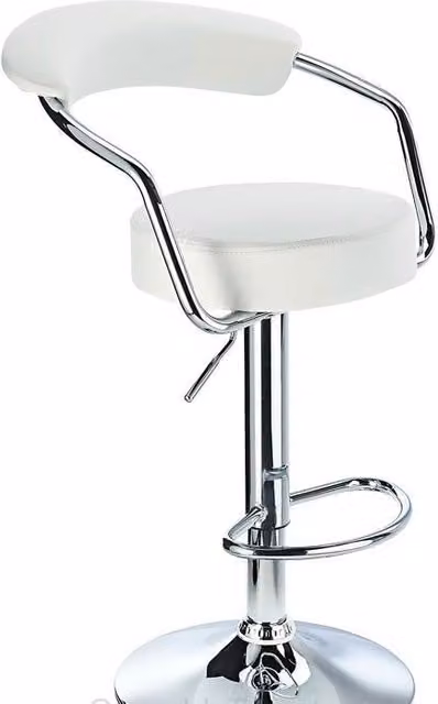 netfurniture Lazio Adjustable Swivel Bar Stool in White with Armrests