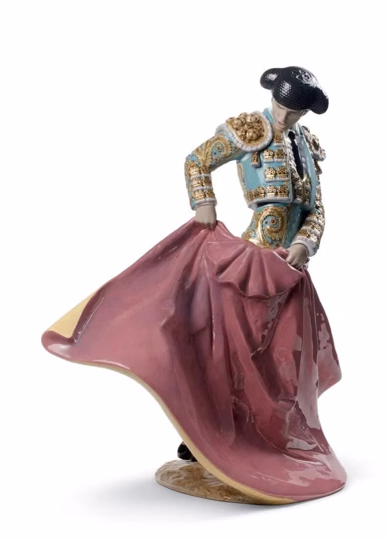 Lladró Matador Man Limited Edition Porcelain Sculpture in Green, Red and Multicolour