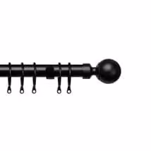 New Edge Blinds Black Metal Straight Curtain Pole
