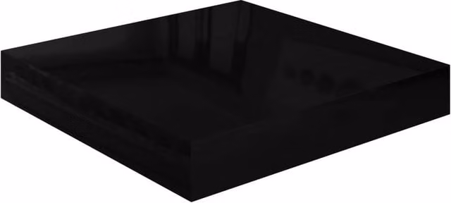 Berkfield Home High Gloss Black Floating Wall Shelf, W/D/H: 23 x 23.5 x 3.8 cm