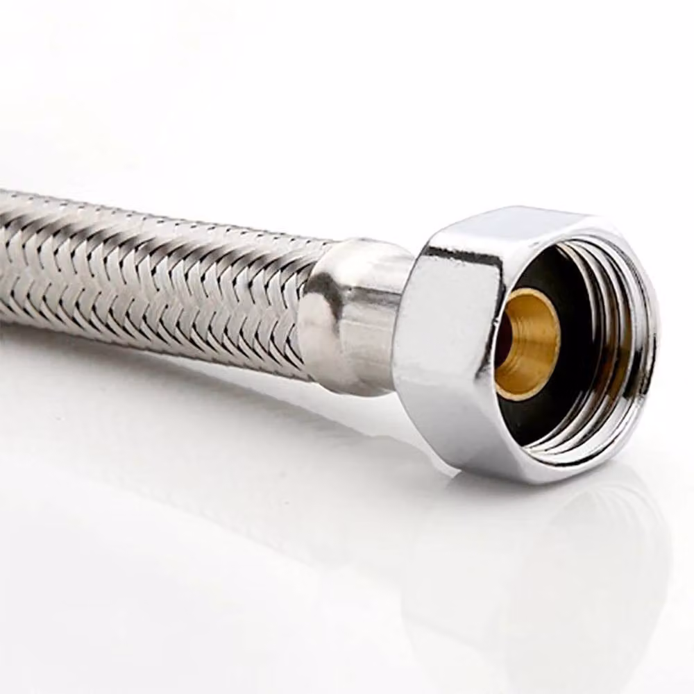 The Bath Plus Silver Flexible Water Hose Pipe Flexi Connector 1/2" x 1/2", Length: 40 cm – 2