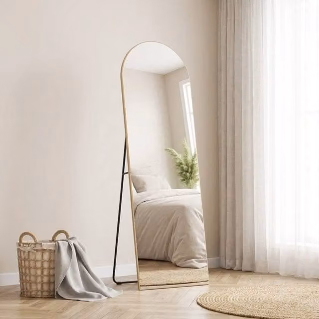 STILVORA Gold Oval Freestanding Full Length Mirror, Height: 150 cm