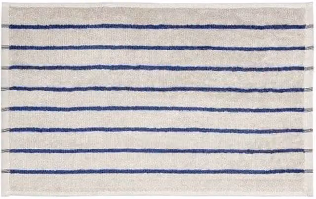 Blomus ARTO Set of 2 Striped Cotton Terry Guest Towels in Moonbeam/Mazarine Blue and Off-White, W: 30 cm, H: 50 cm – 1