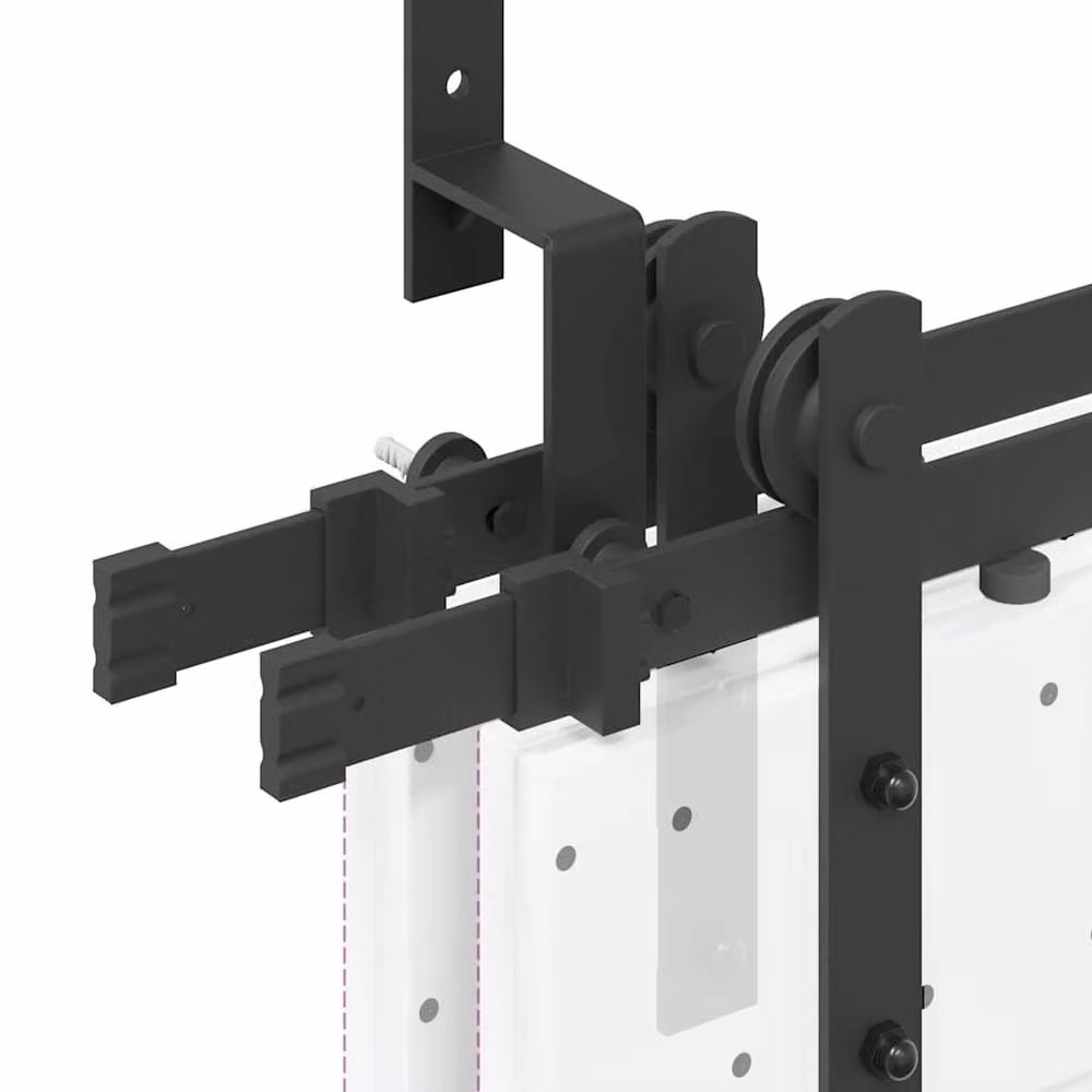 Berkfield Home Sliding Door Hardware Kit, 183 cm, Black Steel – 3