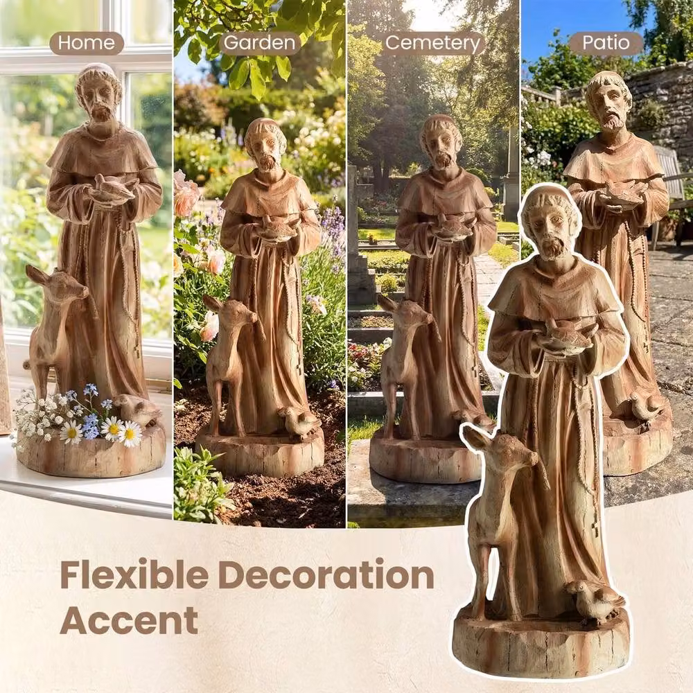 SPETLEK Patron of Animals Religious Brown Garden Decoration – 4