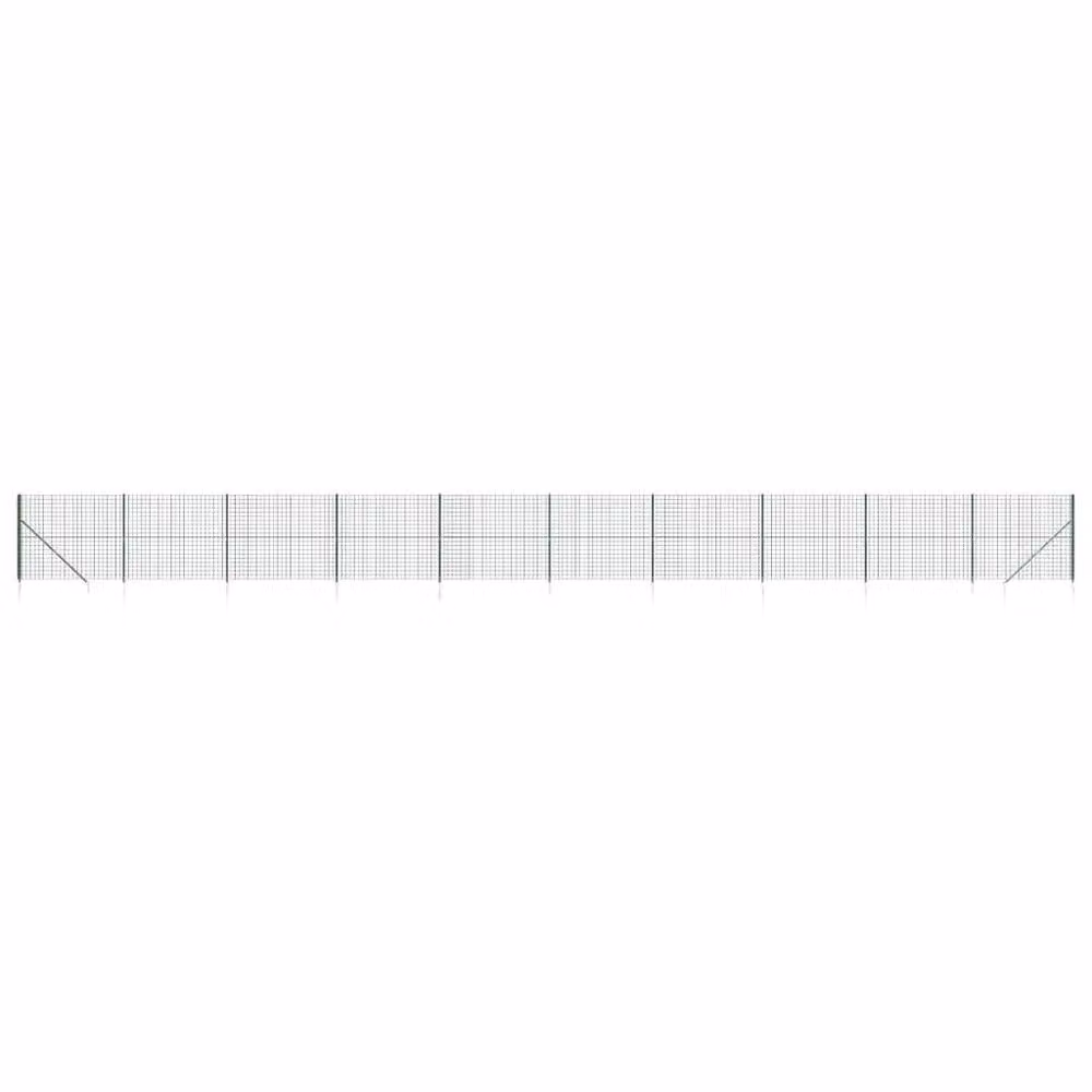 Berkfield Home Durable Green PVC Coated Galvanised Steel Wire Mesh Fence with Spike Anchors, H: 220 cm x W: 25 m – 2