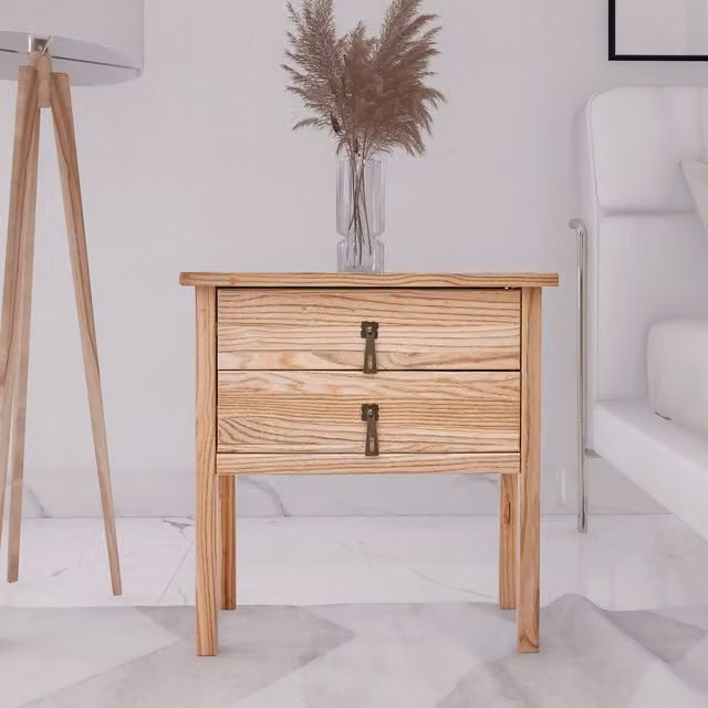 Cabinet Bits Montese 2 Drawer Bedside Table in Brown
