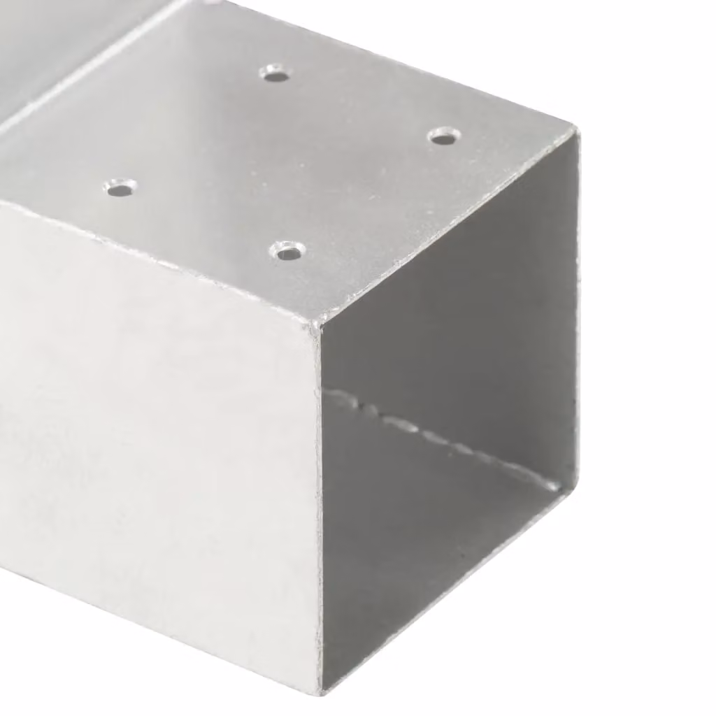 Berkfield Home L Shape Galvanised Metal Post Connectors, 4 Pack, Silver, 71 x 71 mm – 2
