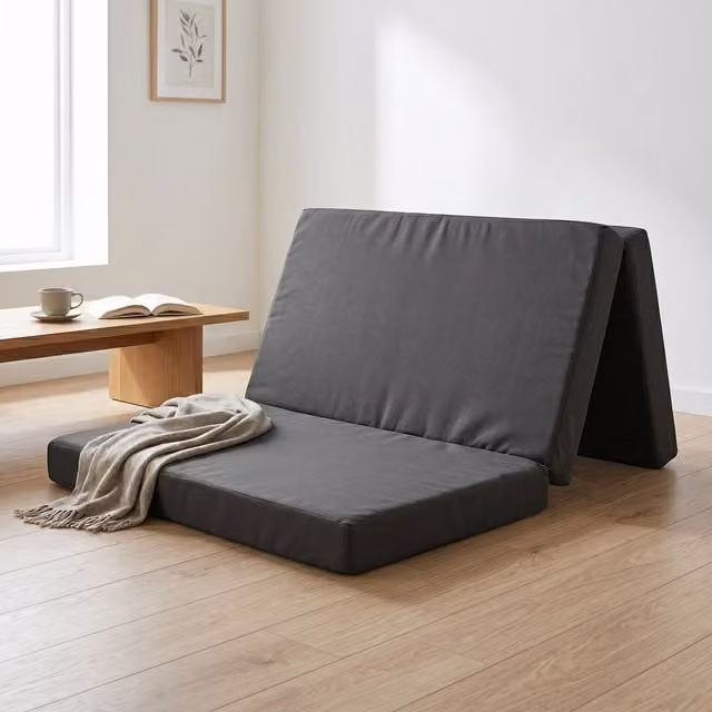 Rest Relax Badenia Visco Therapy Tri Folding Futon Mattress with Travel Carry Cover, Black, W/D/H: 120 x 200 x 8 cm – 1