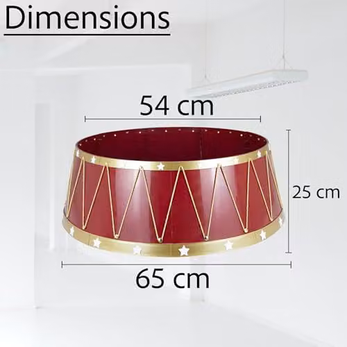 Shatchi Foldable Christmas Tree Skirt Base Cover in Red or Gold, Diameter: 65 cm – 2
