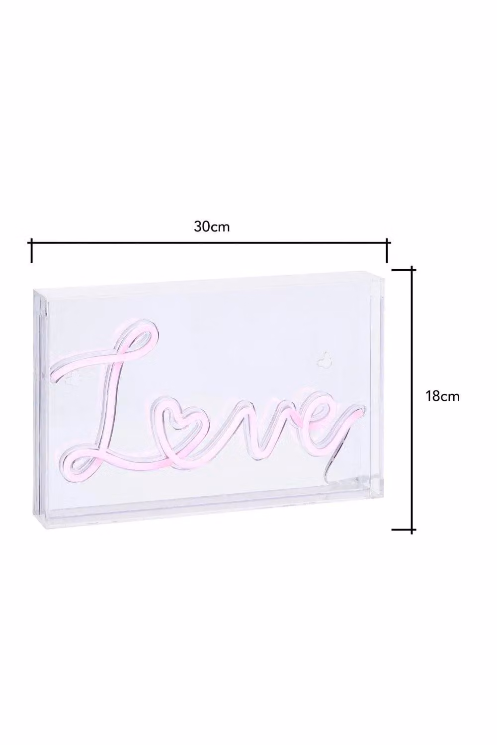 BHS Lighting Glow Love Neon Light Box Table Lamp in Pink – 3