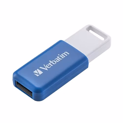 Verbatim DataBar USB 2.0 Flash Drive, 64GB, Blue