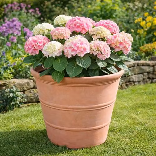 Jack Stonehouse Rustic Terracotta Effect Round Planter in Brown and Orange, 47 cm Diameter, 41.5 l Capacity, Made from Recycled Plastic – 3