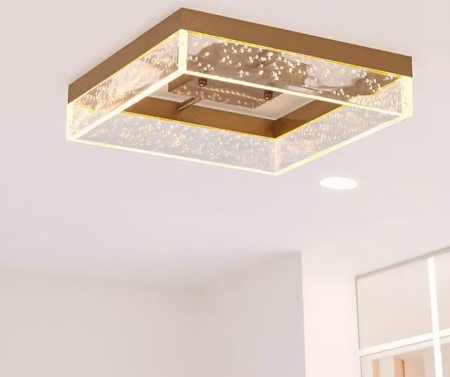NIVOR 20W LED Modern Round Ceiling Lamp in Gold and Transparent Warm White