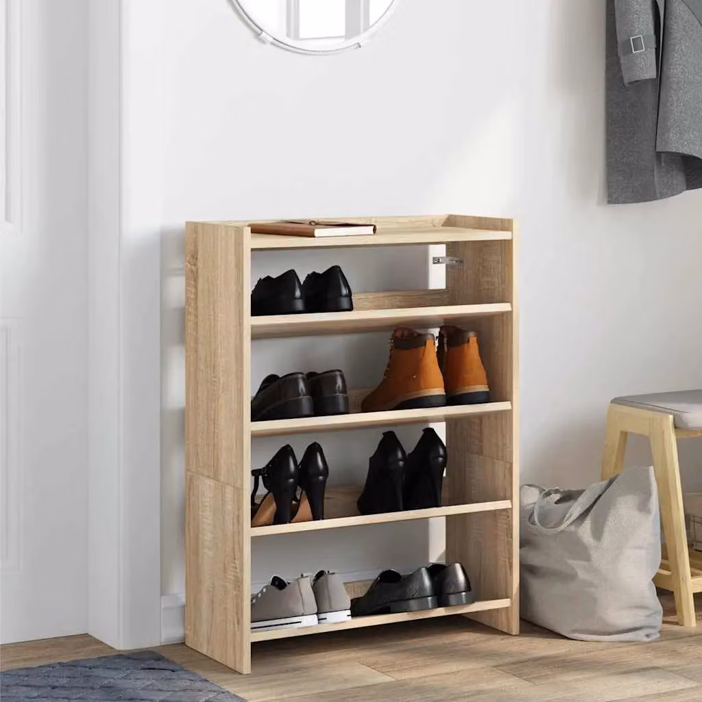 Berkfield Home Sonoma Oak Shoe Rack in Brown, W/D/H: 60 x 25 x 81 cm – 3