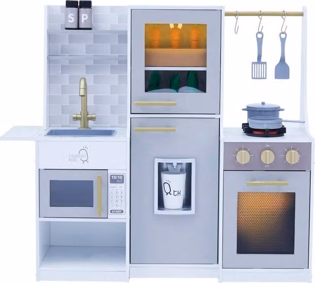 Teamson Kids Little Chef Lyon Modern Play Kitchen in Grey