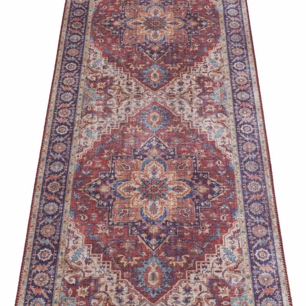 THE RUGS Anthea Oriental Vintage Medallion Flatweave Rug, Red, W: 290 cm, D: 200 cm, H: 0.5 cm – 4
