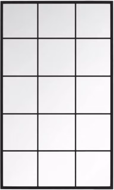 Berkfield Home Classic Rectangular Wall Mirror in Black Metal and Glass, W: 100 cm, H: 60 cm