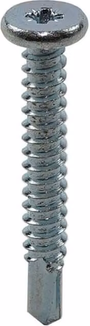 JCP Construction Products Metalfix Self-Drilling Galvanised Screws, Silver, 100 Pack, Diameter: 5.5 mm, Length: 40 mm