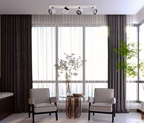 Netlighting Karlota Modern Ceiling Spotlight Bar GU10 in White or Black – 2