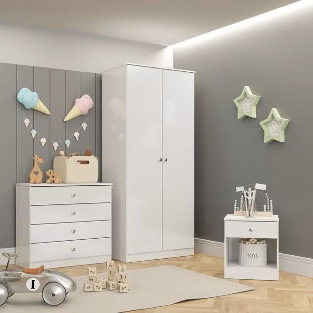 Seconique Denver Trio Set in White and Grey