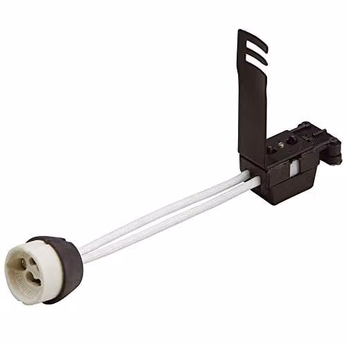 Loops GU10 Ceramic Light Bulb Holder with Cable and Junction Box for LED Downlights, 50W Max
