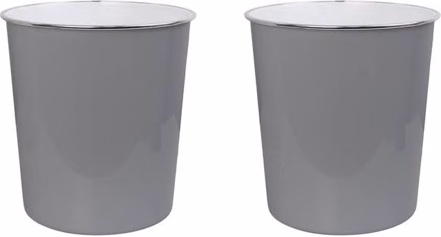 JVL Onyx Round Waste Bin Set of 2, 7L, Grey – 1