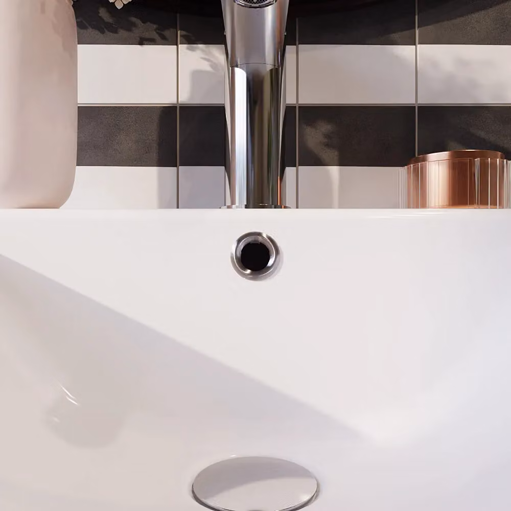Balterley Round Basin Overflow Cover in Brushed Pewter Silver, 30 x 30 mm