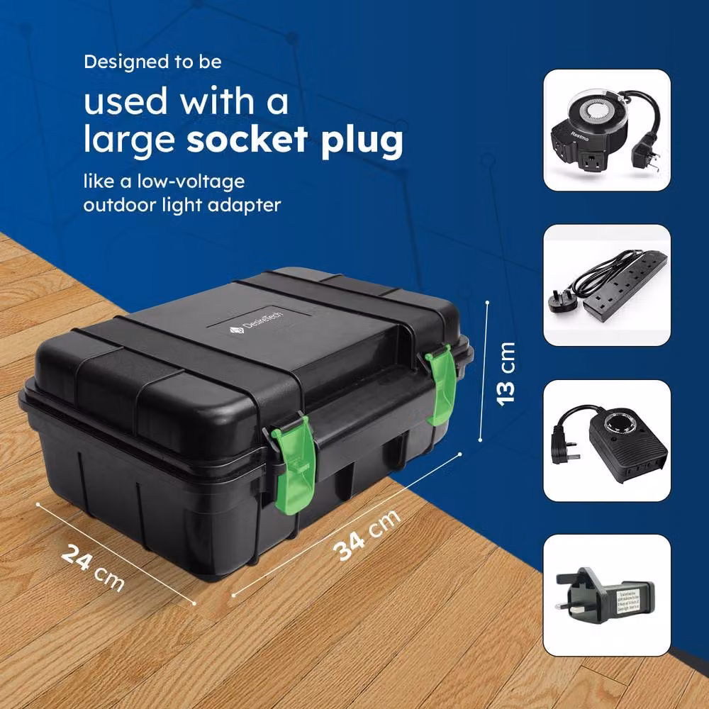 Desiretech IP54 Weatherproof Outdoor Electric Box, Wall Mounted, Black – 2