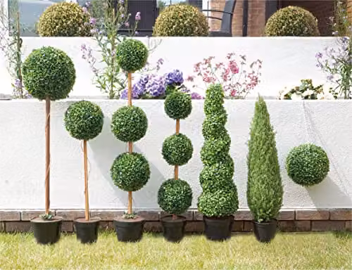 Bestfor Artificial Triple Ball Topiary Tree, Green, Height: 90 cm – 6