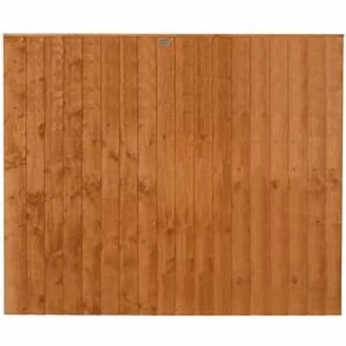 Forest Garden Impregnated Square Vertical Board Fence Panel, Brown, Pack of 3