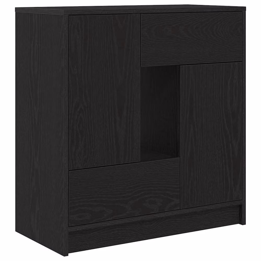 Berkfield Home Modern Sideboard with Drawers and Doors in Black Oak, W/D/H: 70.5 x 34 x 74.5 cm – 2