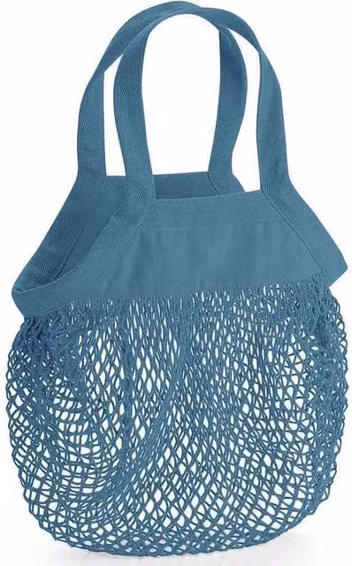 Westford Mill Mini Mesh Cotton Grocery Bag in Blue